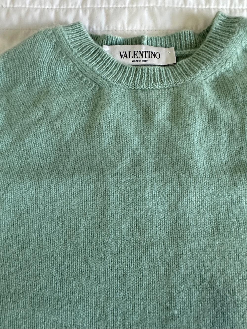 Valentino Soft Mint Green Crewneck Jumper 100 cashmere